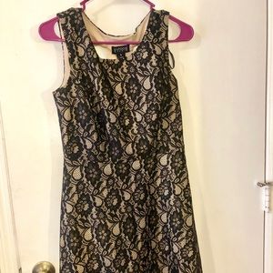 Cream and Black Lace Dress